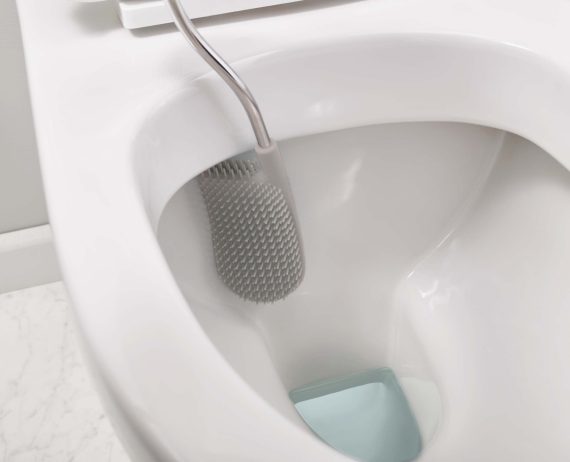 Joseph Joseph Flex Plus Light Gray Toilet Brush with Storage Caddy - Image 4
