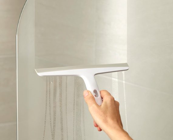Joseph Joseph EasyStore Light Gray Shower Squeegee with Storage Hook - Image 2