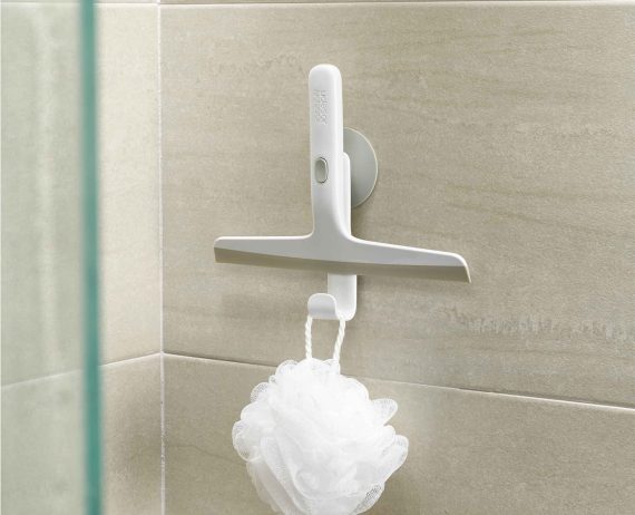 Joseph Joseph EasyStore Light Gray Shower Squeegee with Storage Hook - Image 4