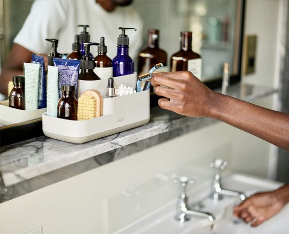 Joseph Joseph EasyStore Matt Ecru Bathroom Storage Caddy - Image 2