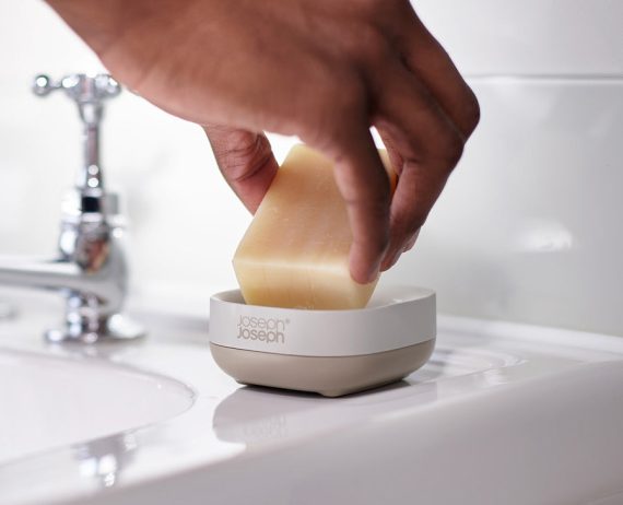 Joseph Joseph Slim Compact Matt Ecru Soap Dish - Image 2