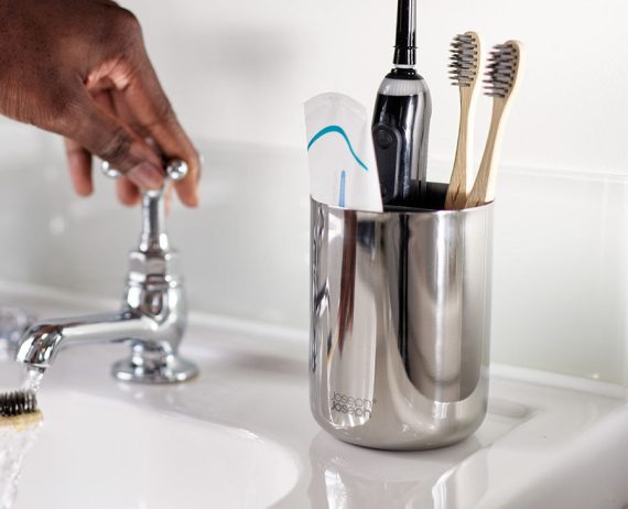 Joseph Joseph EasyStore Luxe Stainless-steel Toothbrush Caddy - Image 2