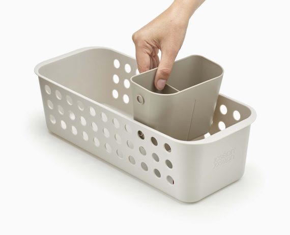 Joseph Joseph EasyStore Slimline Ecru Bathroom Storage Basket - Image 4
