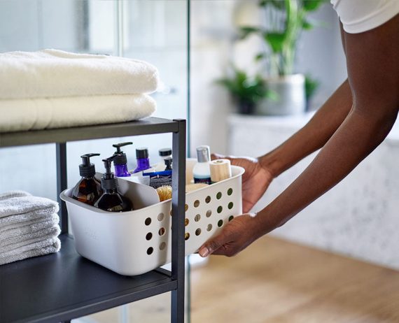Joseph Joseph EasyStore Large Ecru Bathroom Storage Basket - Image 2