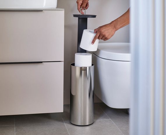 Joseph Joseph Easystore Luxe Stainless-steel Concealed Toilet Paper Holder - Image 2