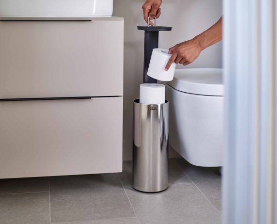 Joseph Joseph Easystore Luxe Stainless-steel Concealed Toilet Paper Holder - Image 3