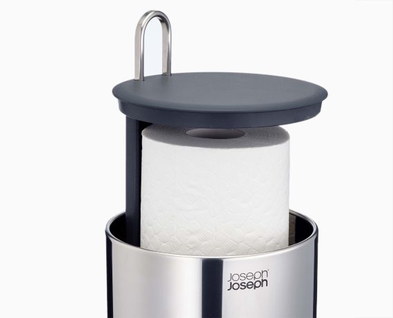 Joseph Joseph Easystore Luxe Stainless-steel Concealed Toilet Paper Holder - Image 5