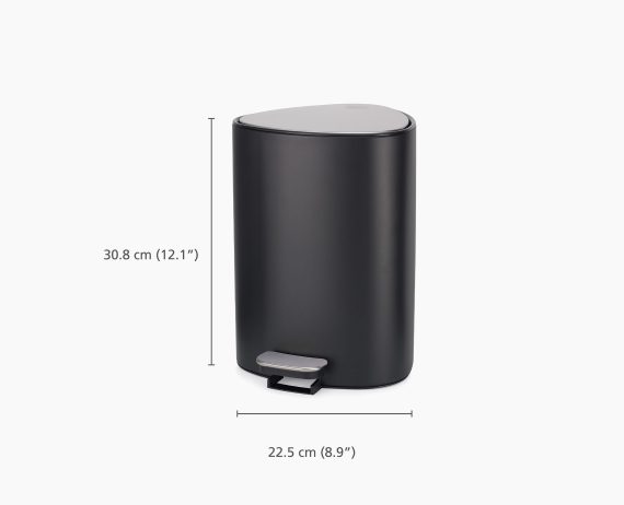 Joseph Joseph EasyStore 5L Matt Black Pedal Trash Can - Image 7