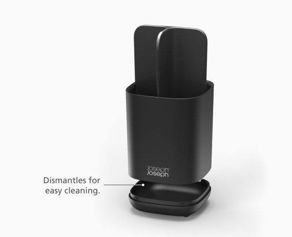 Joseph Joseph EasyStore Matt Black Toothbrush Holder - Image 8