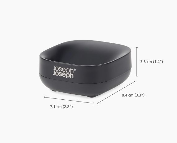 Joseph Joseph Slim Compact Matt Black Soap Dish - Image 9