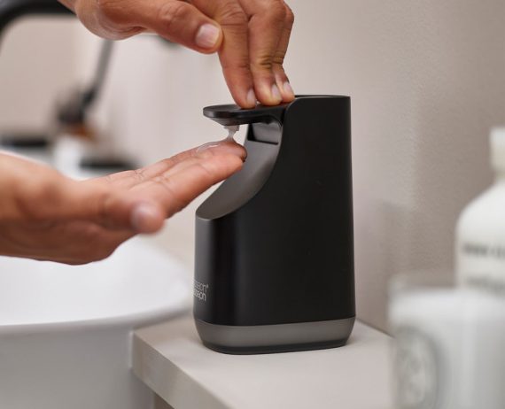 Joseph Joseph Slim Compact Matt Black Soap Dispenser - Image 2