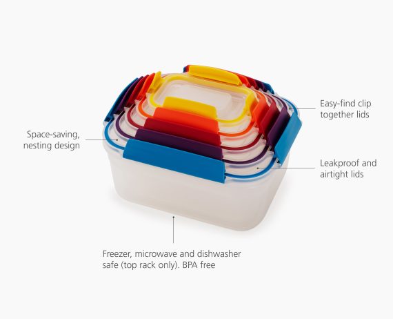 Joseph Joseph Nest Lock 10-piece Multicolor Food Container Set - Image 6