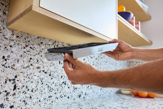 Joseph Joseph RollGrip Under-Shelf Stainless-Steel Paper Towel Holder - Image 4