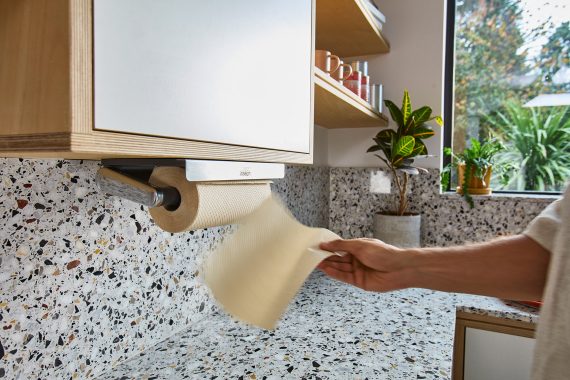 Joseph Joseph RollGrip Under-Shelf Stainless-Steel Paper Towel Holder - Image 5
