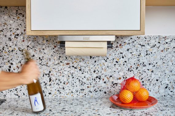 Joseph Joseph RollGrip Under-Shelf Stainless-Steel Paper Towel Holder - Image 3
