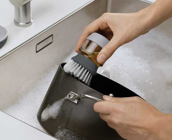 Joseph Joseph Palm Scrub Gray Washing Up Brush - Image 2
