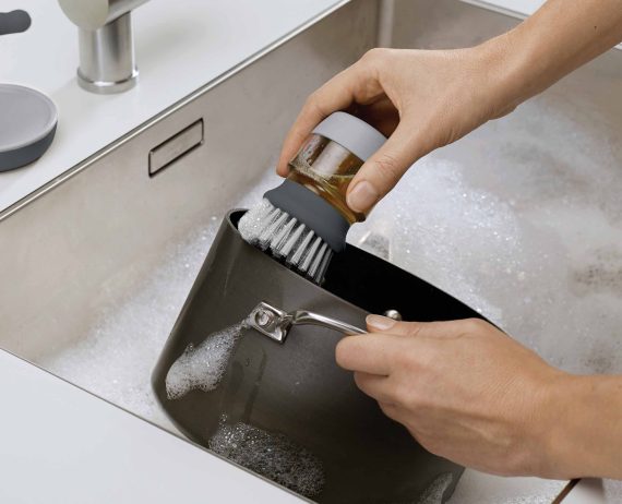 Joseph Joseph Palm Scrub Gray Washing Up Brush - Image 3