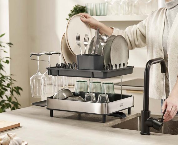 Joseph Joseph Excel Stainless-steel 2-Tier Dish Rack - Image 2