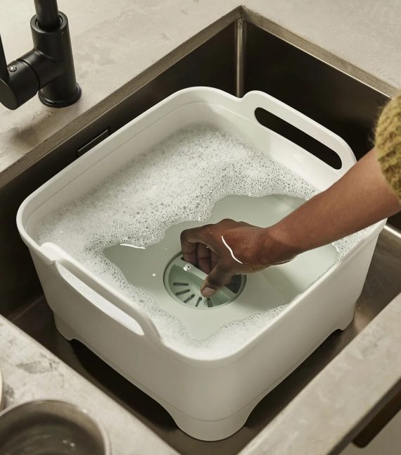 Joseph Joseph Wash&Drain Stone Green Washing Up Bowl - Image 2