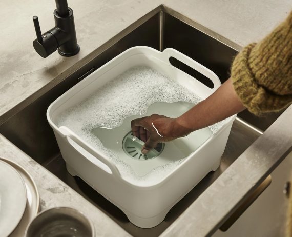 Joseph Joseph Wash&Drain Stone Green Washing Up Bowl - Image 3