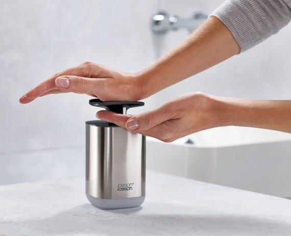 Joseph Joseph Presto Steel Gray Hygienic Soap Dispenser - Image 2