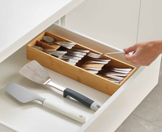 Joseph Joseph DrawerStore Bamboo Compact Cutlery Organizer - Image 4