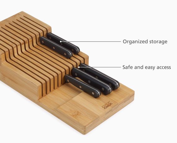 Joseph Joseph DrawerStore Bamboo Large 2-tier Knife Organizer - Image 8