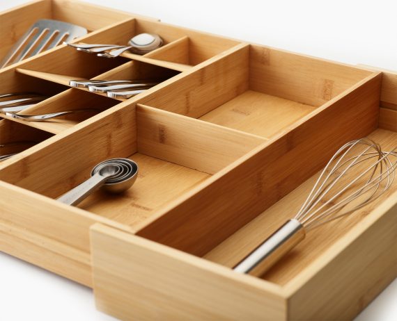 Joseph Joseph DrawerStore Bamboo Expanding Cutlery, Utensil & Gadgets Organizer - Image 4