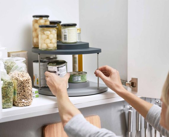 Joseph Joseph CupboardStore 2-tier Gray Rotating Organizer - Image 3