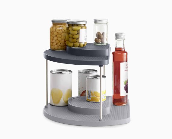 Joseph Joseph CupboardStore 2-tier Gray Rotating Organizer - Image 4