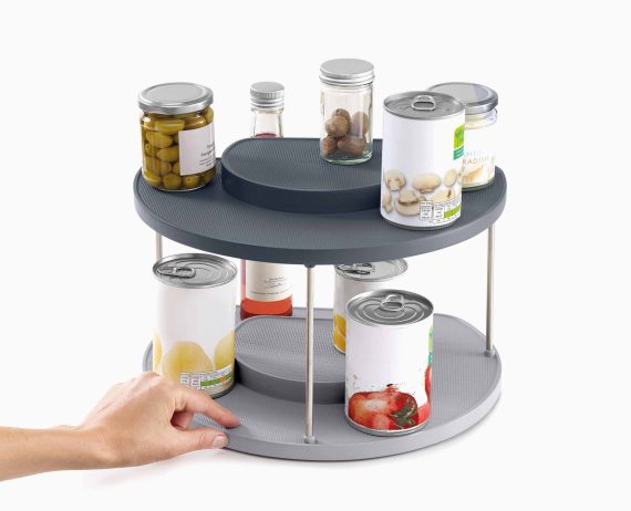 Joseph Joseph CupboardStore 2-tier Gray Rotating Organizer - Image 5