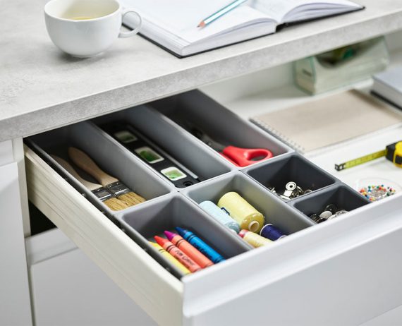 Joseph Joseph Blox 7-piece Gray Drawer Organizer Set - Image 2