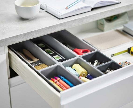 Joseph Joseph Blox 7-piece Gray Drawer Organizer Set - Image 3
