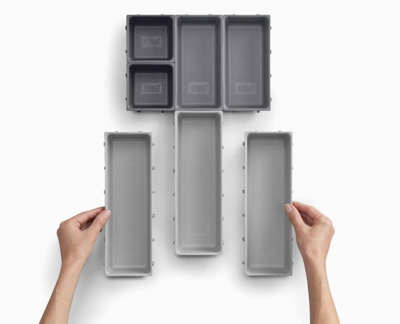 Joseph Joseph Blox 7-piece Gray Drawer Organizer Set - Image 6