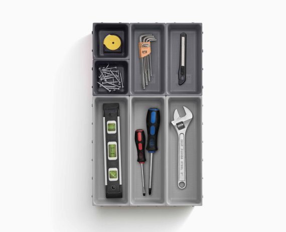 Joseph Joseph Blox 7-piece Gray Drawer Organizer Set - Image 7
