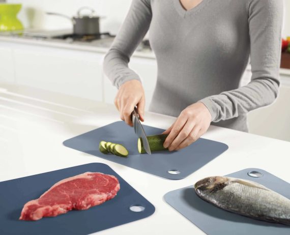 Joseph Joseph Pop 3-piece Blue Cutting Mat Set - Image 2
