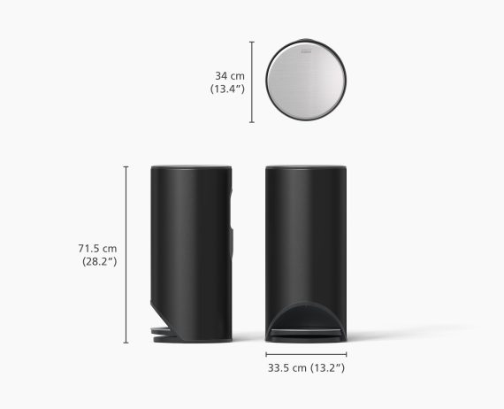 Joseph Joseph Arc 30L Easy-push Matt Black Pedal Trash Can - Image 5
