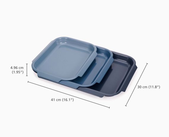 Joseph Joseph Nest Bake Non-Stick 3-piece Blue Baking Pan Set - Image 5