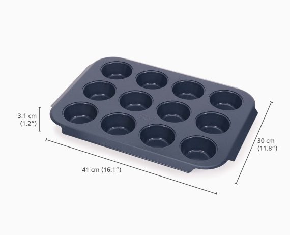 Joseph Joseph Nest Bake Non-Stick 12 Cup Blue Muffin Pan - Image 5