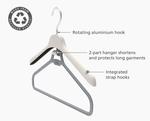 Joseph Joseph Orderly Set of 2 Ecru Long Garment Hangers - Image 4