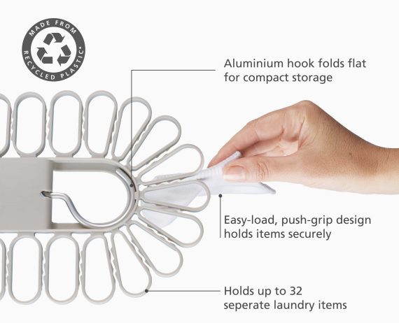 Joseph Joseph Petal 32-piece Quick-grip Ecru Drying Hanger - Image 4