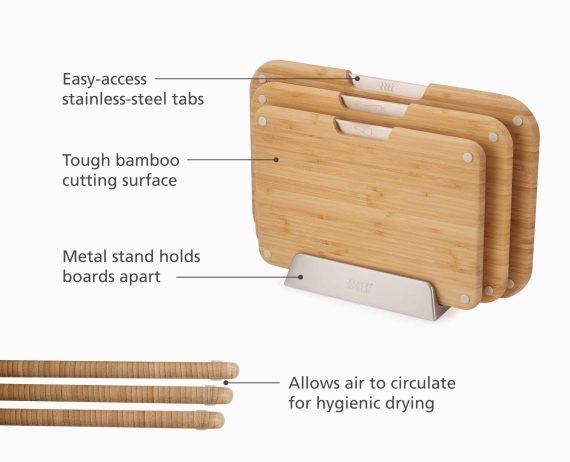 Joseph Joseph Nest Boards 3-piece Bamboo Cutting Board Set - Image 4