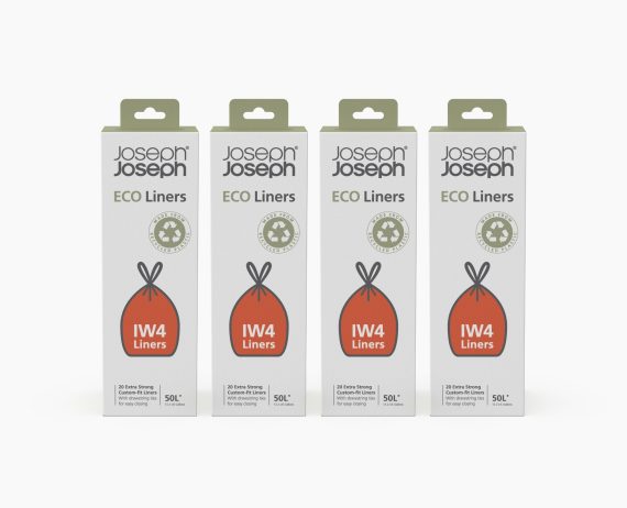 Joseph Joseph IW4 50L Gray Recycled Trash Bags - 4 pack - Image 3