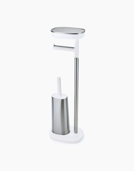 Joseph Joseph EasyStore Plus Stainless-steel Toilet Roll Holder with Toilet Brush