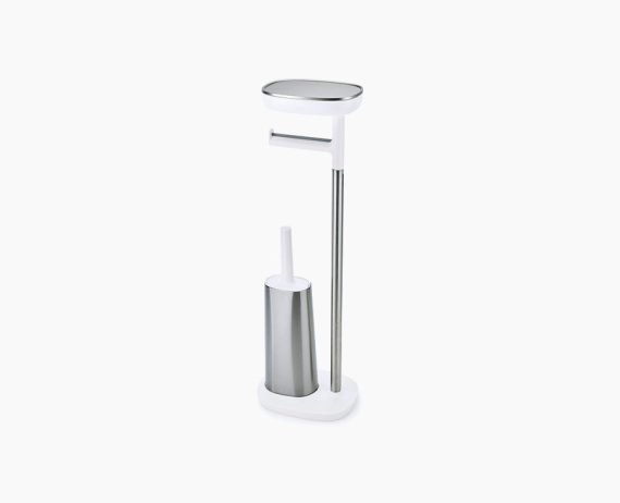 Joseph Joseph EasyStore Plus Stainless-steel Toilet Roll Holder with Toilet Brush