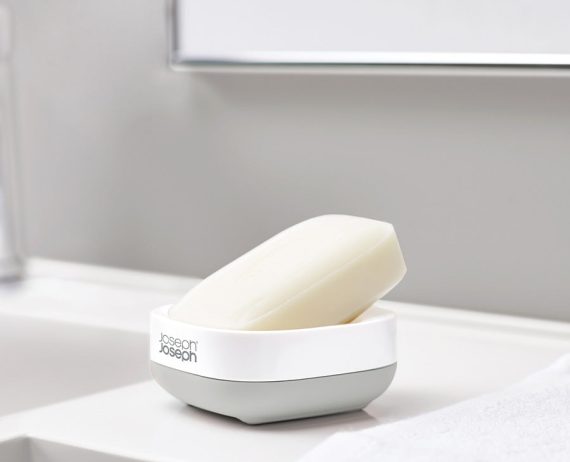 Joseph Joseph Slim Compact Light Gray Soap Dish - Image 2