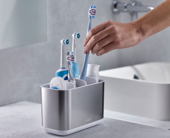 Joseph Joseph EasyStore Stainless-steel Large Toothbrush Holder - Image 2