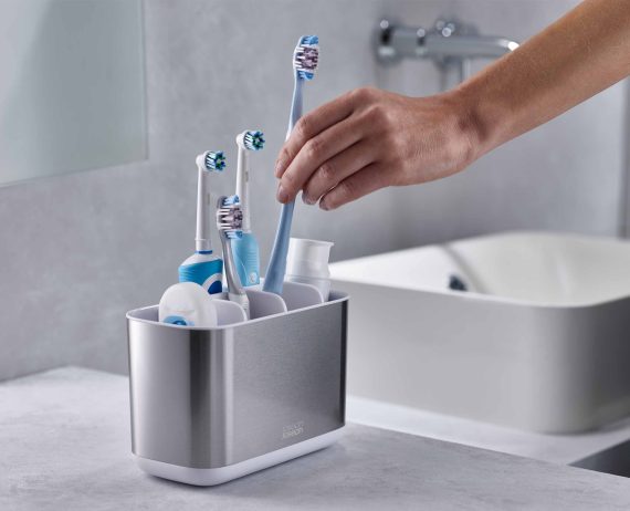 Joseph Joseph EasyStore Stainless-steel Large Toothbrush Holder - Image 3