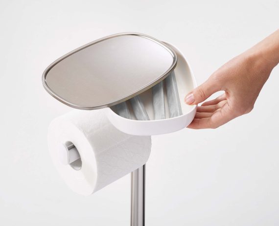 Joseph Joseph EasyStore Plus Stainless-steel Toilet Roll Holder with Toilet Brush - Image 4
