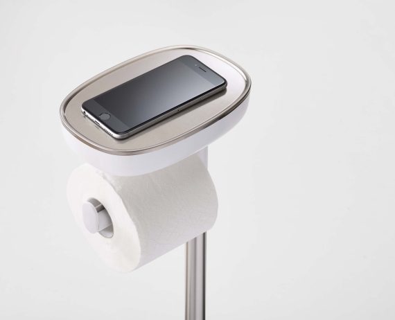 Joseph Joseph EasyStore Plus Stainless-steel Toilet Roll Holder with Toilet Brush - Image 5